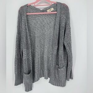 Pinque Gray Open-Knit Women's Sweater Size XL